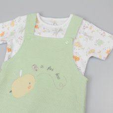 M14263: Baby Sage Waffle Fabric Top & Dungaree Outfit (0-6 Months)